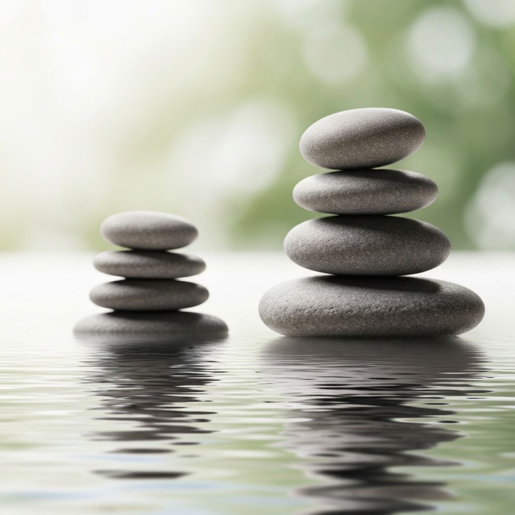 Zen meditation scene with stones