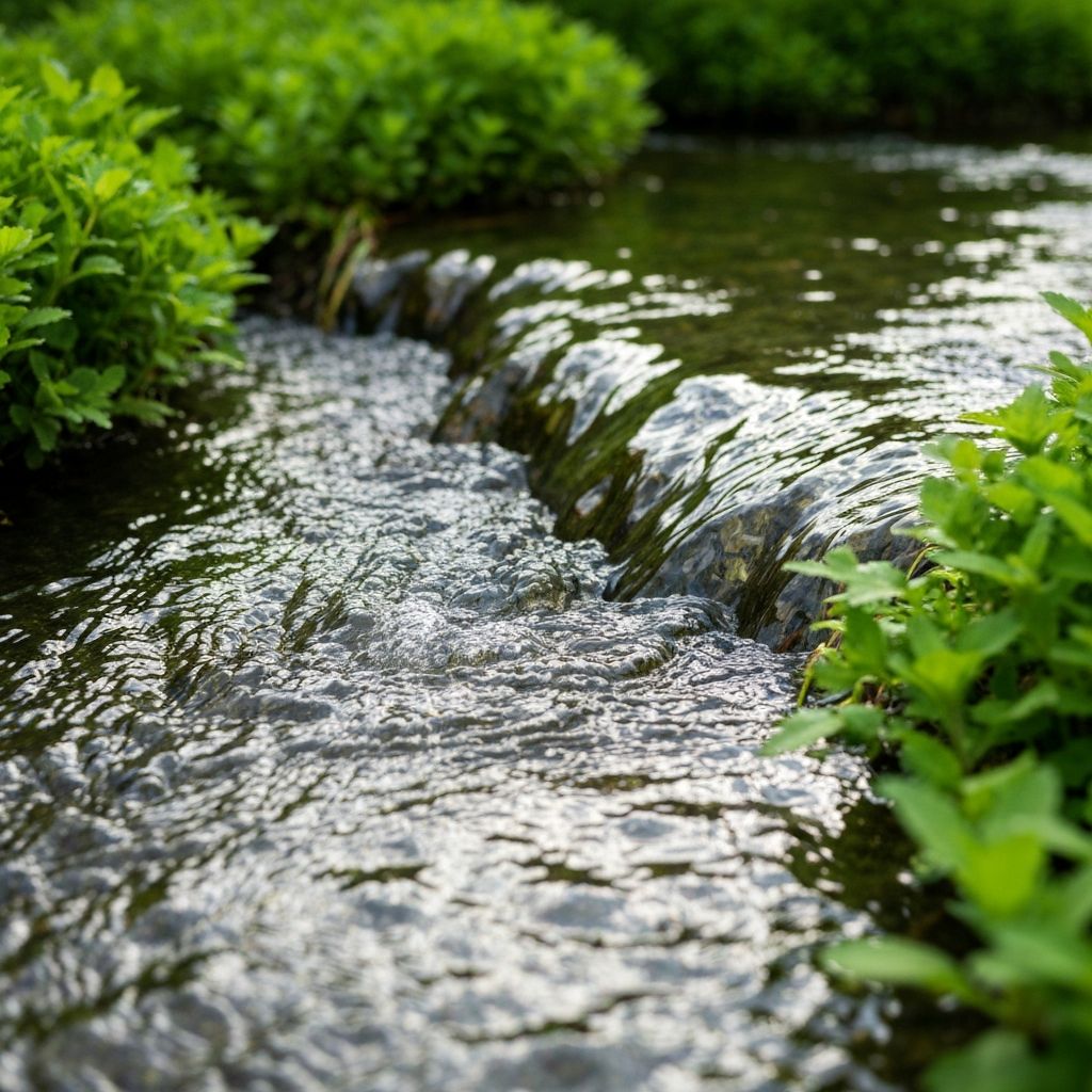Clear water flowing